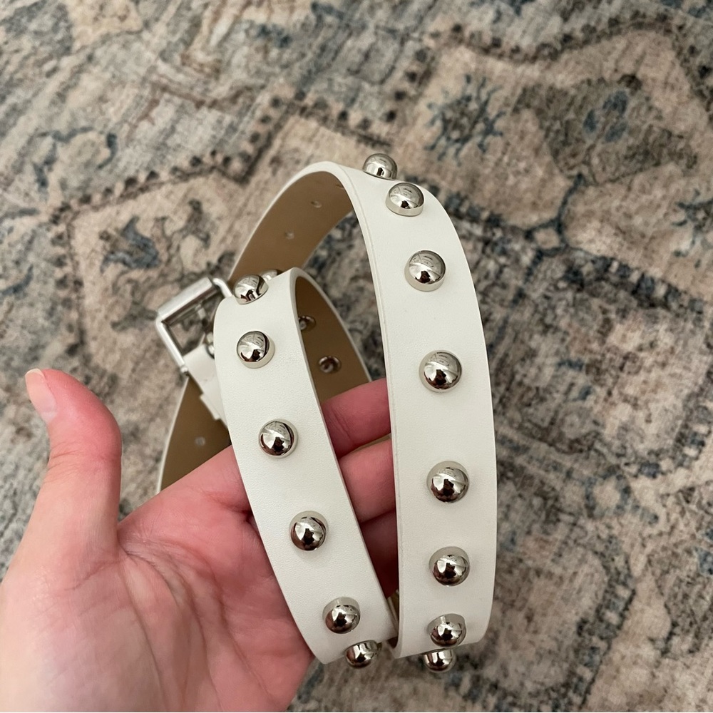 *SOLD* NEW Rebecca Minkoff white studded leather belt